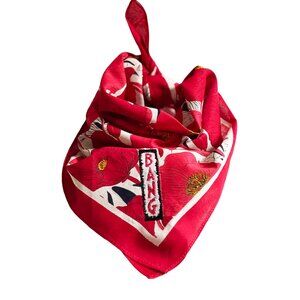 Embroidered BANG Red Poppies Bandana